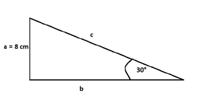 b=9√3cm;  c=16