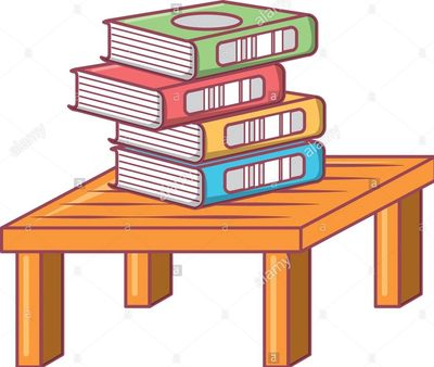 There is four books on the table.