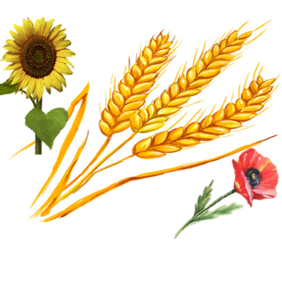 маком, сунцокретом и пшеницом